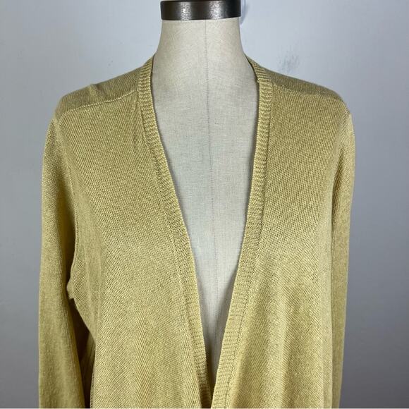 Eileen Fisher Pale Yellow Linen Cardigan - Picture 3 of 8